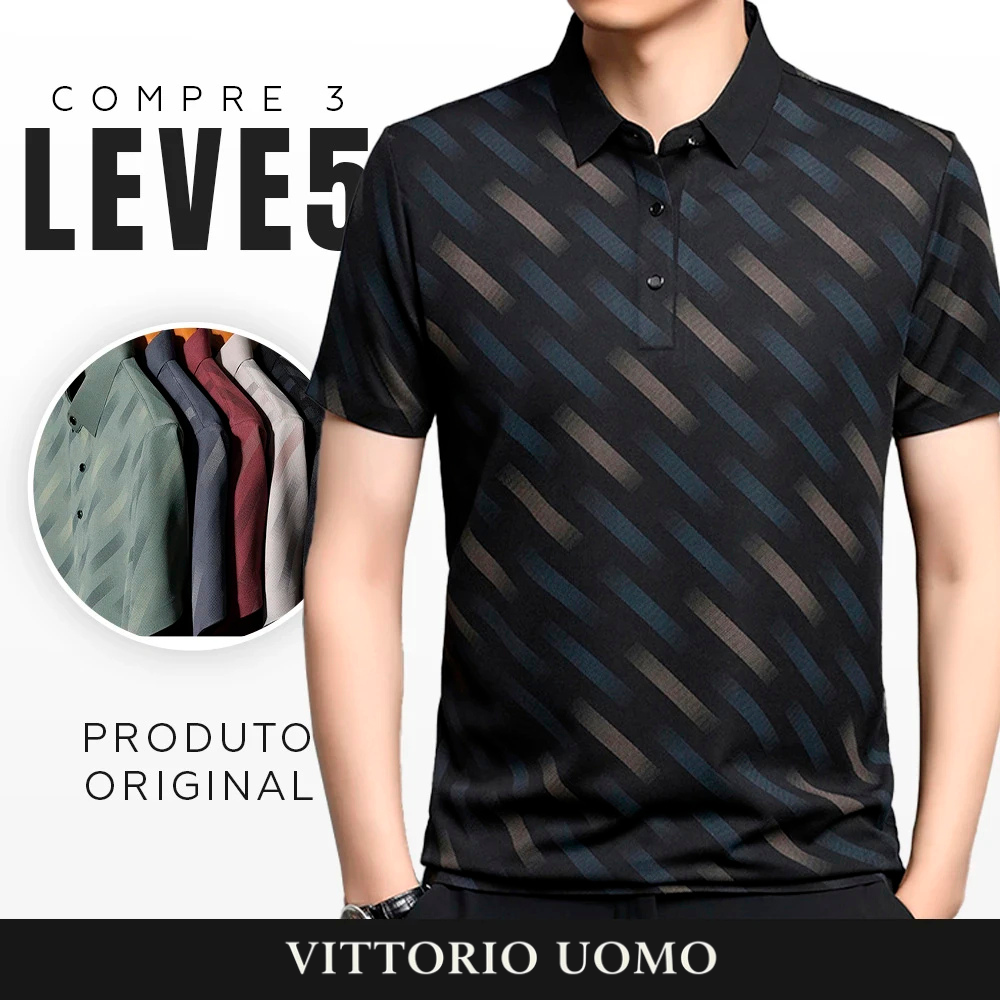 [Leve 5 Pague 3] Camisa Masculina Eclipse em Seda Gelo e Poliéster (Refinamento Absoluto!)
