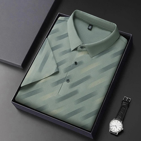 [Leve 5 Pague 3] Camisa Masculina Eclipse em Seda Gelo e Poliéster (Refinamento Absoluto!)