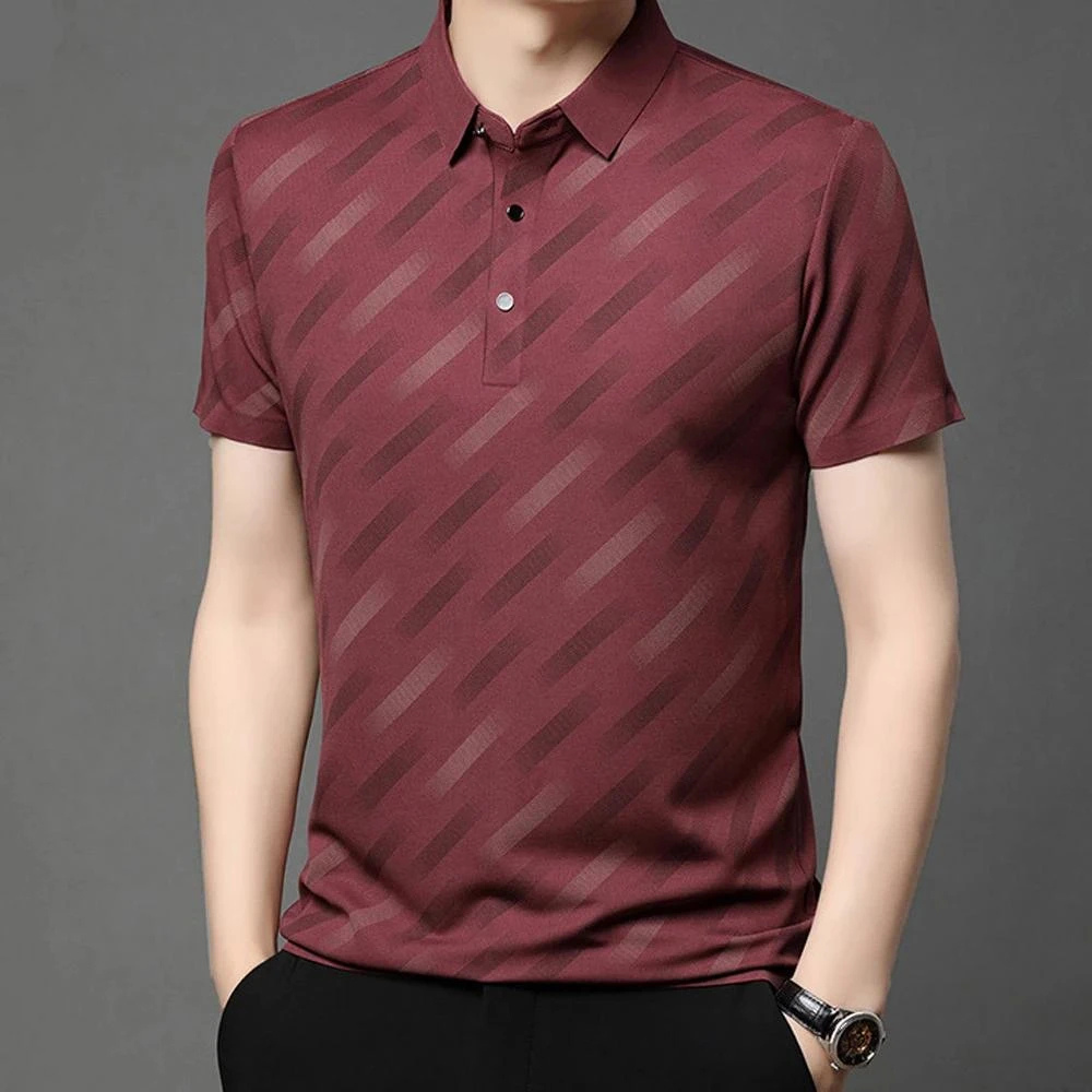 [Leve 5 Pague 3] Camisa Masculina Eclipse em Seda Gelo e Poliéster (Refinamento Absoluto!)